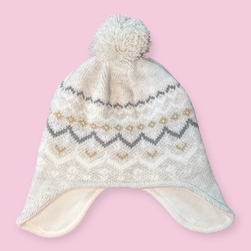 OshKosh Girls Winter Hat w/ Pom | Fleece Lined | Size 4-7